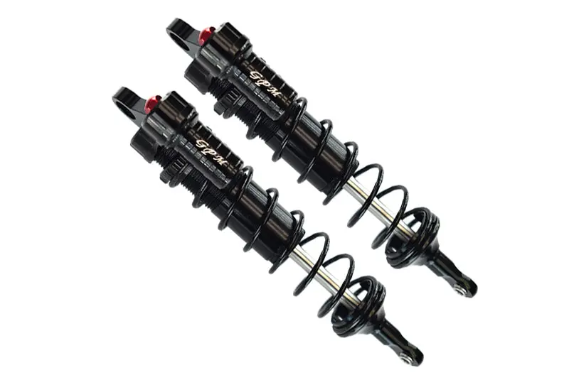 Aluminum Rear L-Shape Piggy Back Adjustable Spring Dampers 143Mm For Traxxas 1/8 4Wd Sledge Monster Truck 95076-4 - 2Pc Set Black 1