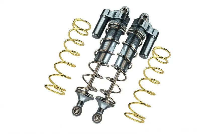 Aluminum Rear L-Shape Piggy Back Spring Dampers 187Mm For Arrma 1:5 Kraton 8S Blx / Outcast 8S Blx / Kraton Exb Roller - 4Pc Set Gray Silver 1