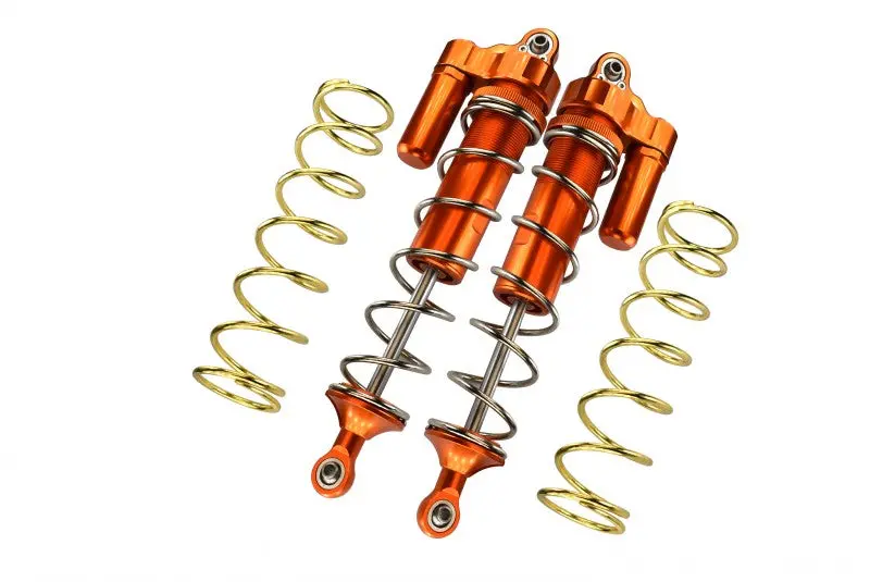 Aluminum Rear L-Shape Piggy Back Spring Dampers 187Mm For Arrma 1:5 Kraton 8S Blx / Outcast 8S Blx / Kraton Exb Roller - 4Pc Set Orange 1