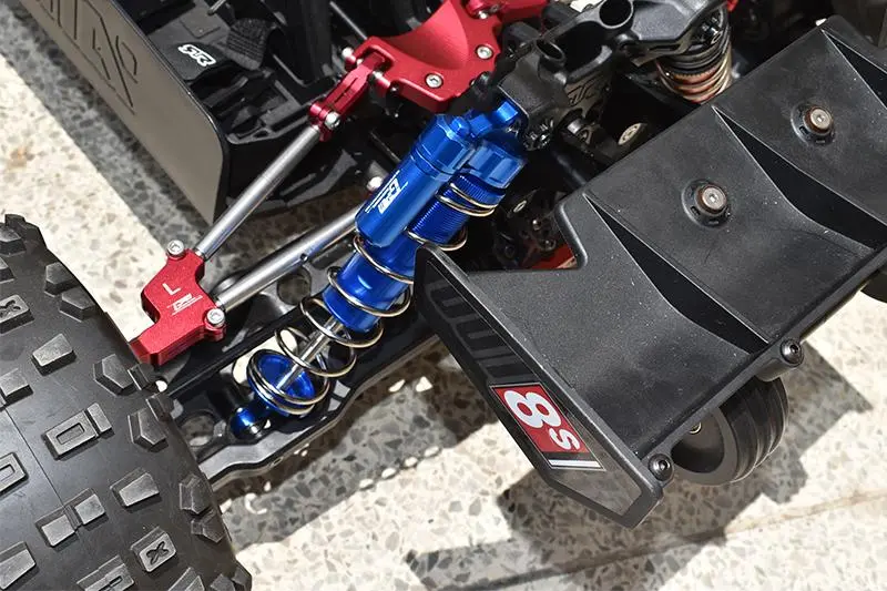 Aluminum Rear L-Shape Piggy Back Spring Dampers 187Mm For Arrma 1:5 Kraton 8S Blx / Outcast 8S Blx / Kraton Exb Roller - 4Pc Set Orange 2