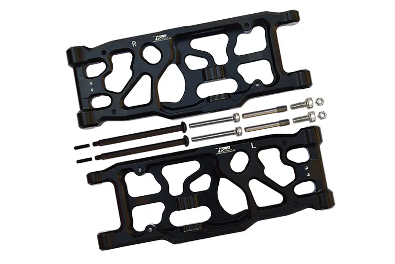 Aluminum Rear Lower Arms For Arrma 1:5 Kraton 8S Blx / Outcast 8S Blx / Kraton Exb Roller - 2Pc Set Black 1
