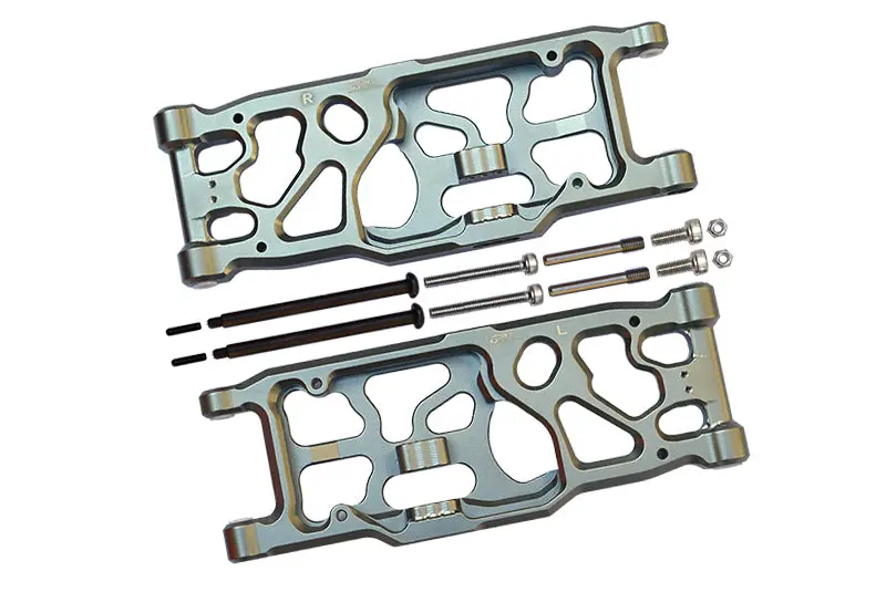 Aluminum Rear Lower Arms For Arrma 1:5 Kraton 8S Blx / Outcast 8S Blx / Kraton Exb Roller - 2Pc Set Gray Silver 1