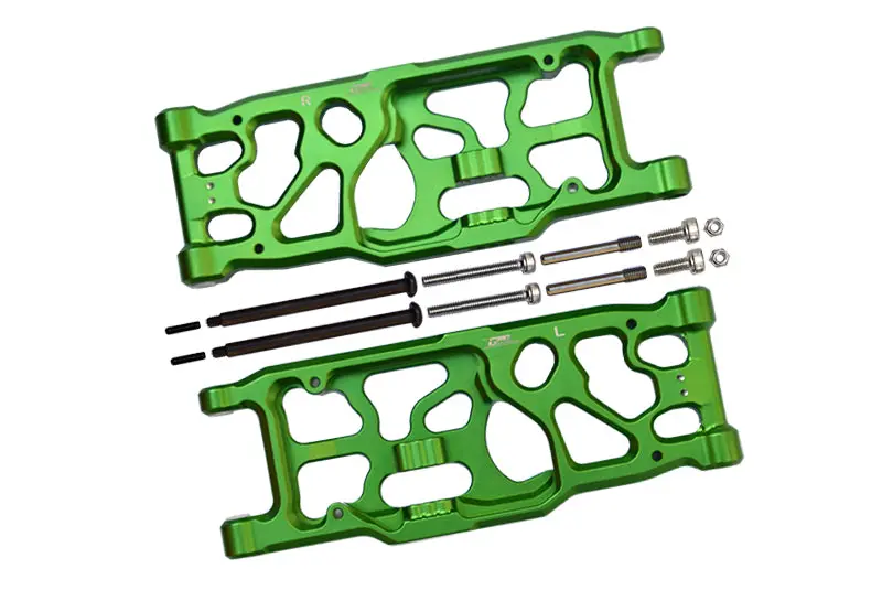 Aluminum Rear Lower Arms For Arrma 1:5 Kraton 8S Blx / Outcast 8S Blx / Kraton Exb Roller - 2Pc Set Green 1