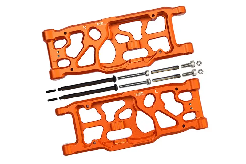 Aluminum Rear Lower Arms For Arrma 1:5 Kraton 8S Blx / Outcast 8S Blx / Kraton Exb Roller - 2Pc Set Orange 1