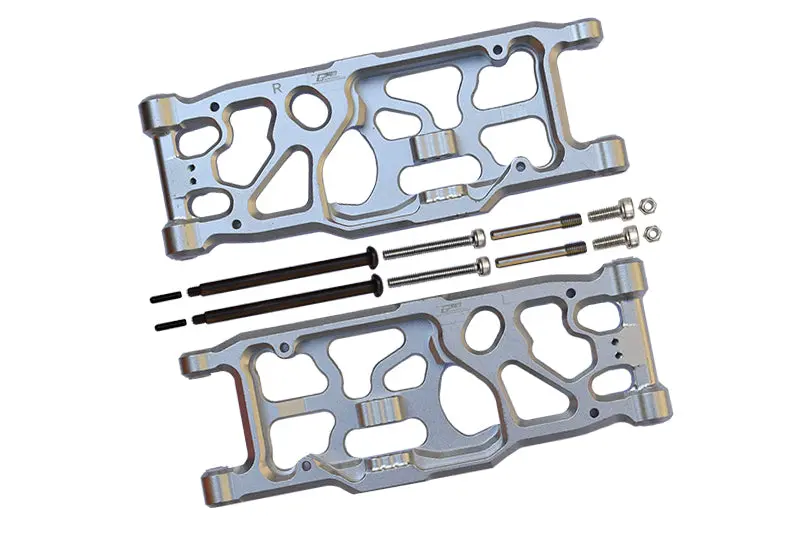 Aluminum Rear Lower Arms For Arrma 1:5 Kraton 8S Blx / Outcast 8S Blx / Kraton Exb Roller - 2Pc Set Silver 1