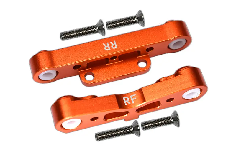 Aluminum Rear Lower Suspension Mount For Arrma 1:8 Kraton / Outcast / Notorious / Typhon / Talion / Kraton V5 / Notorious V5 / 1:7 Infraction / Infraction V2 / Limitless / 1:10 Senton - 1Pr Set Orange 1