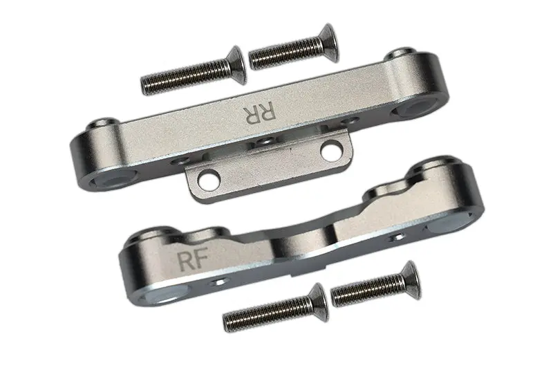 Aluminum Rear Lower Suspension Mount For Arrma 1:8 Kraton / Outcast / Notorious / Typhon / Talion / Kraton V5 / Notorious V5 / 1:7 Infraction / Infraction V2 / Limitless / 1:10 Senton - 1Pr Set Silver 1