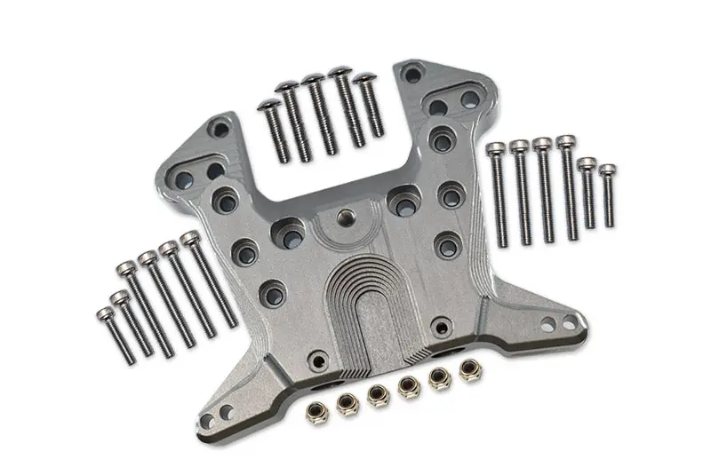 Aluminum Rear Shock Mount For Arrma 1:5 Kraton 8S Blx / Outcast 8S Blx / Kraton Exb Roller - 1 Set Gray Silver 1