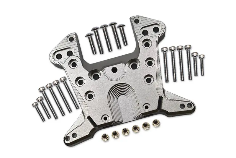 Aluminum Rear Shock Mount For Arrma 1:5 Kraton 8S Blx / Outcast 8S Blx / Kraton Exb Roller - 1 Set Silver 1