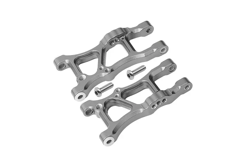 Aluminum Rear Suspension Arms For 1/10 Traxxas Ford Gt 4-Tec 2.0 83056-4 / 4-Tec 3.0 93054-4 - 1Pr Set Gray Silver 1