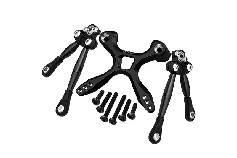 Aluminum Rear Tie Rods With Stabilizer Car Tie Rods For 1/10 Traxxas Ford Gt 4-Tec 2.0 83056-4 / 4-Tec 3.0 93054-4 - 1 Set Black 1