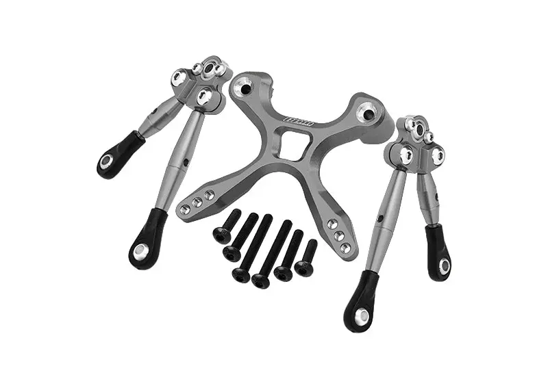 Aluminum Rear Tie Rods With Stabilizer Car Tie Rods For 1/10 Traxxas Ford Gt 4-Tec 2.0 83056-4 / 4-Tec 3.0 93054-4 - 1 Set Gray Silver 1