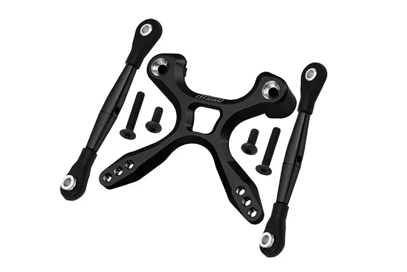 Aluminum Rear Tie Rods With Stabilizer Car Tie Rods For 1/10 Traxxas Ford Gt 4-Tec 2.0 83056-4 / 4-Tec 3.0 93054-4 - 3Pc Set Black 1