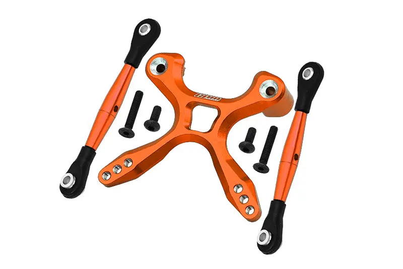 Aluminum Rear Tie Rods With Stabilizer Car Tie Rods For 1/10 Traxxas Ford Gt 4-Tec 2.0 83056-4 / 4-Tec 3.0 93054-4 - 3Pc Set Orange 1