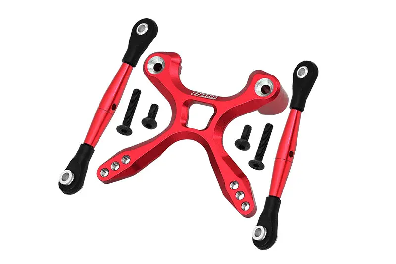 Aluminum Rear Tie Rods With Stabilizer Car Tie Rods For 1/10 Traxxas Ford Gt 4-Tec 2.0 83056-4 / 4-Tec 3.0 93054-4 - 3Pc Set Red 1