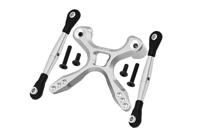 Aluminum Rear Tie Rods With Stabilizer Car Tie Rods For 1/10 Traxxas Ford Gt 4-Tec 2.0 83056-4 / 4-Tec 3.0 93054-4 - 3Pc Set Silver 1