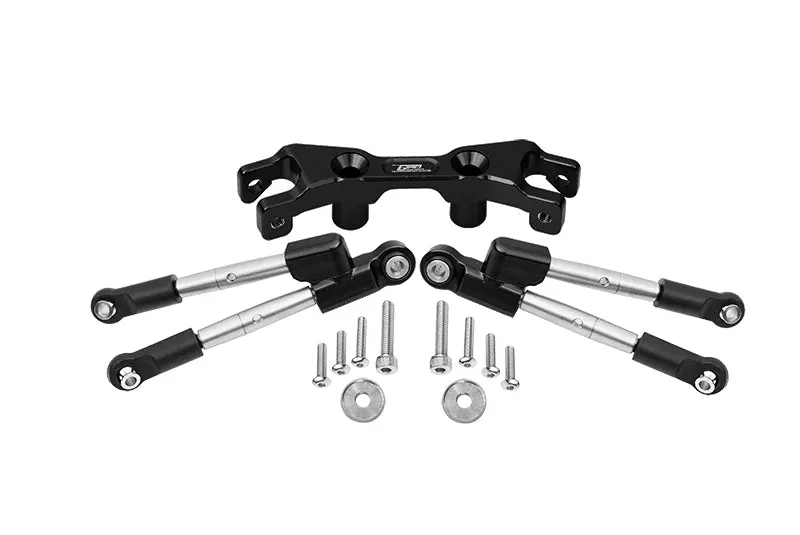 Aluminum Rear Tie Rods With Stabilizer For 1/10 Traxxas Hoss 4X4 Vxl 90076-4 - 13Pc Set Black 1