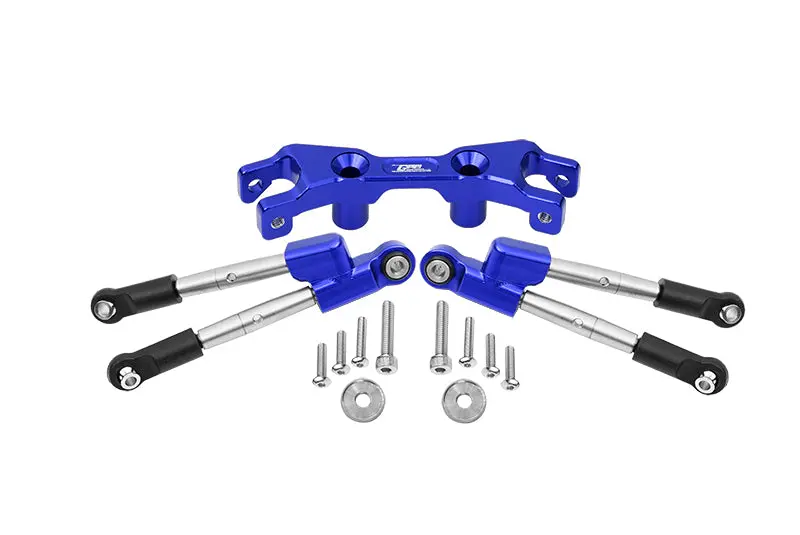 Aluminum Rear Tie Rods With Stabilizer For 1/10 Traxxas Hoss 4X4 Vxl 90076-4 - 13Pc Set Blue 1