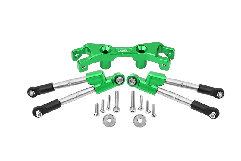 Aluminum Rear Tie Rods With Stabilizer For 1/10 Traxxas Hoss 4X4 Vxl 90076-4 - 13Pc Set Green 1