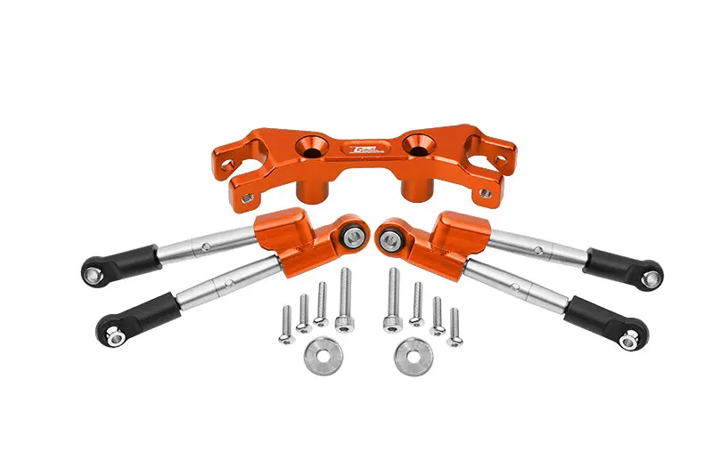 Aluminum Rear Tie Rods With Stabilizer For 1/10 Traxxas Hoss 4X4 Vxl 90076-4 - 13Pc Set Orange 1