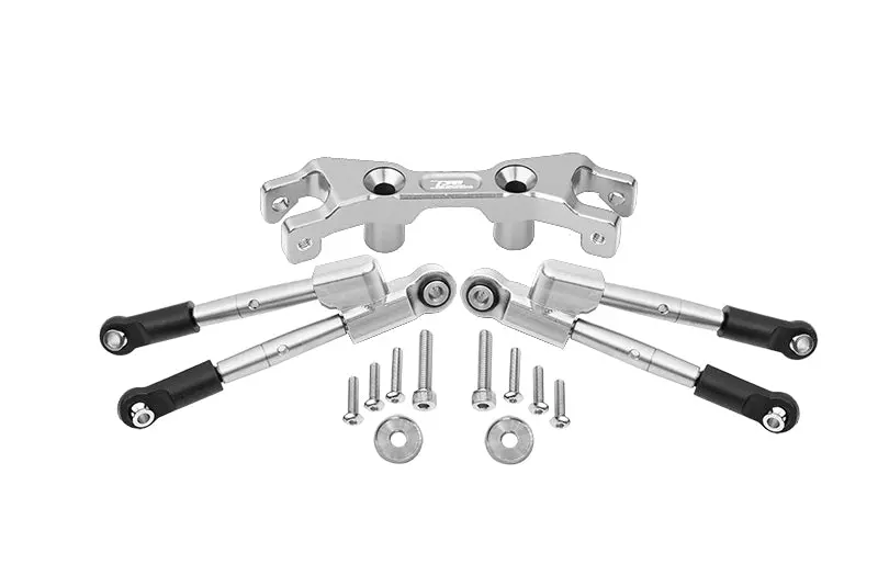 Aluminum Rear Tie Rods With Stabilizer For 1/10 Traxxas Hoss 4X4 Vxl 90076-4 - 13Pc Set Silver 1