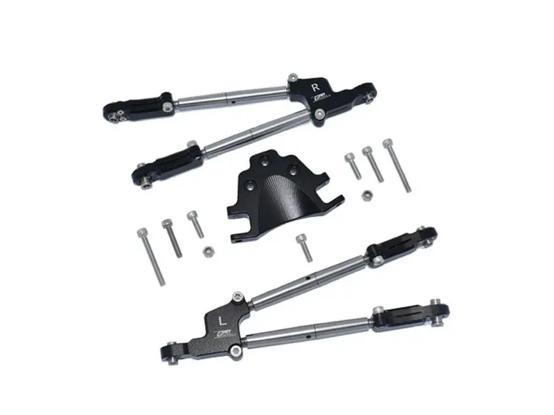 Aluminum Rear Tie Rods With Stabilizer For Arrma 1:5 Kraton 8S Blx / Outcast 8S Blx / Kraton Exb Roller - 12Pc Set Black 1
