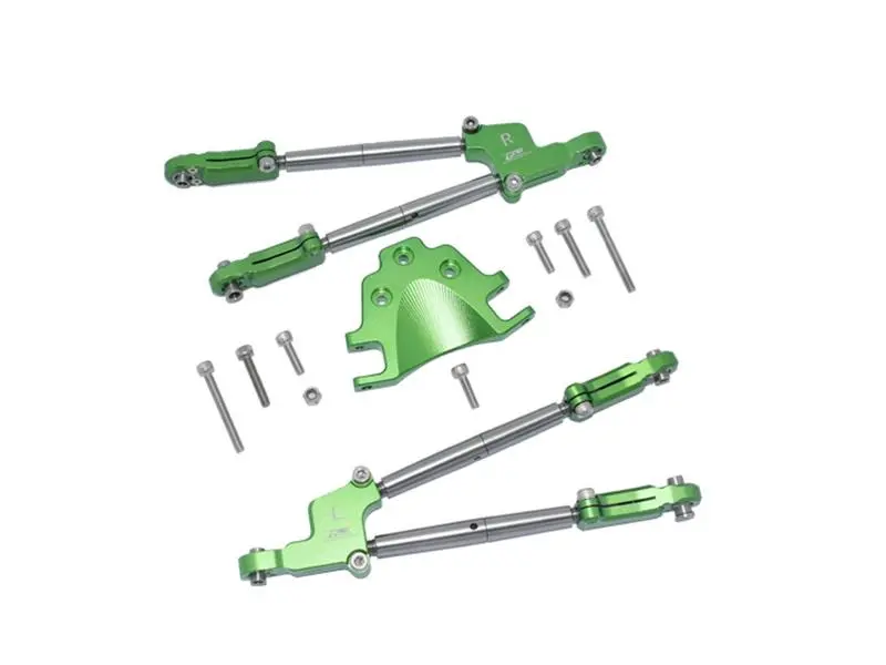 Aluminum Rear Tie Rods With Stabilizer For Arrma 1:5 Kraton 8S Blx / Outcast 8S Blx / Kraton Exb Roller - 12Pc Set Green 1