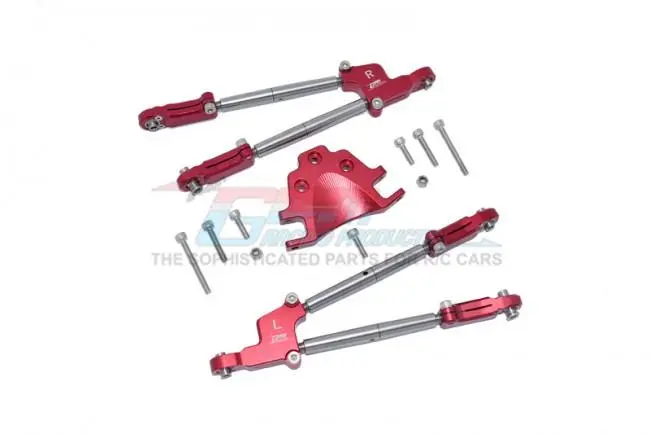 Aluminum Rear Tie Rods With Stabilizer For Arrma 1:5 Kraton 8S Blx / Outcast 8S Blx / Kraton Exb Roller - 12Pc Set Red 1