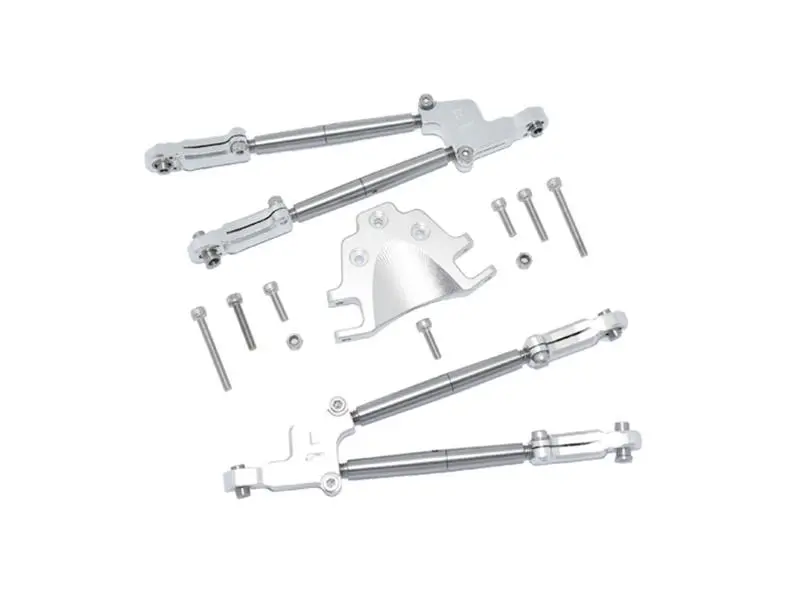 Aluminum Rear Tie Rods With Stabilizer For Arrma 1:5 Kraton 8S Blx / Outcast 8S Blx / Kraton Exb Roller - 12Pc Set Silver 1