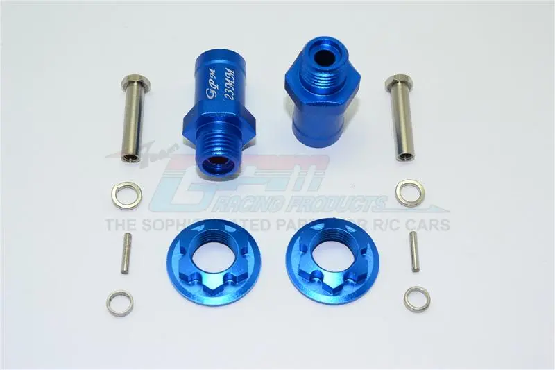 Aluminum Rear Wheel Hex Adaptors 23Mm - 1 Set Blue 1