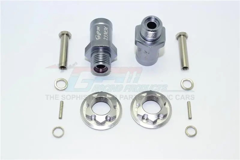 Aluminum Rear Wheel Hex Adaptors 23Mm - 1 Set Gray Silver 1
