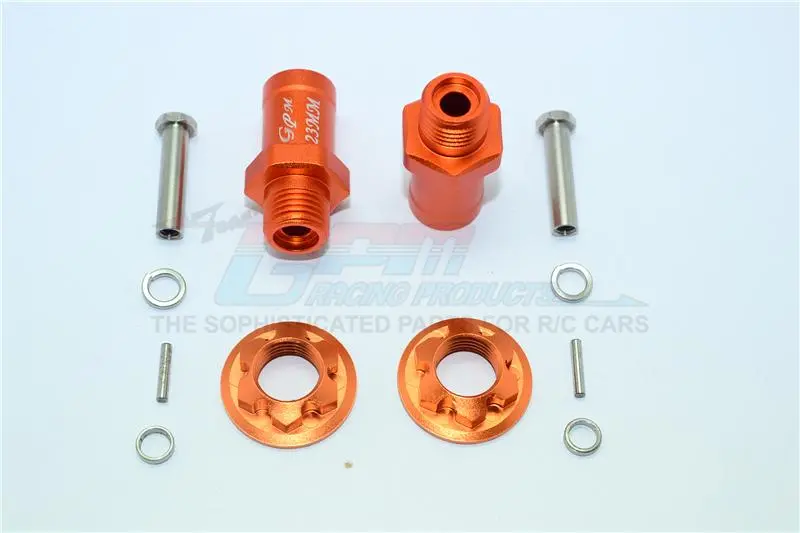 Aluminum Rear Wheel Hex Adaptors 23Mm - 1 Set Orange 1