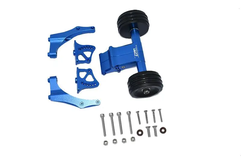 Aluminum Rear Wheelie With Wing Mount For Arrma 1:5 Kraton 8S Blx / Outcast 8S Blx / Kraton Exb Roller - 1 Set Blue 1