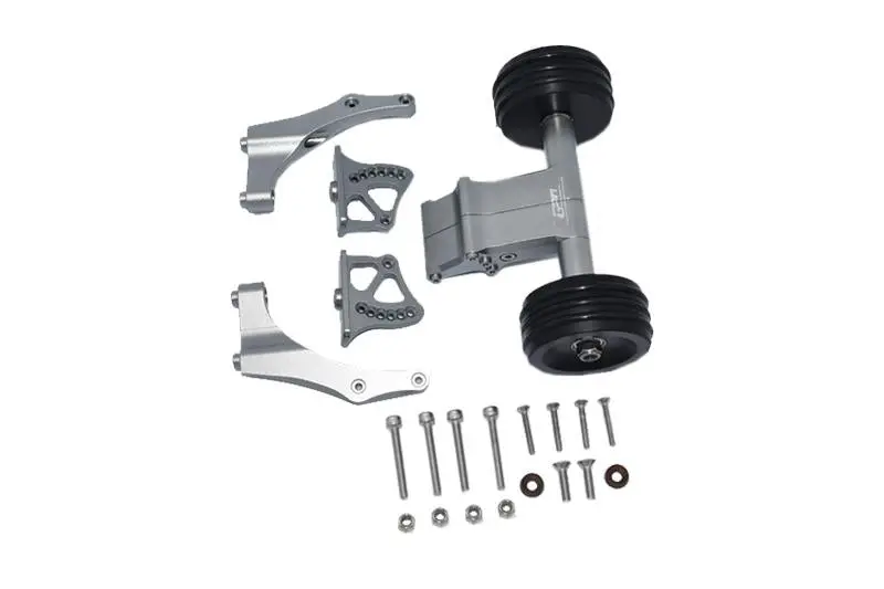Aluminum Rear Wheelie With Wing Mount For Arrma 1:5 Kraton 8S Blx / Outcast 8S Blx / Kraton Exb Roller - 1 Set Gray Silver 1