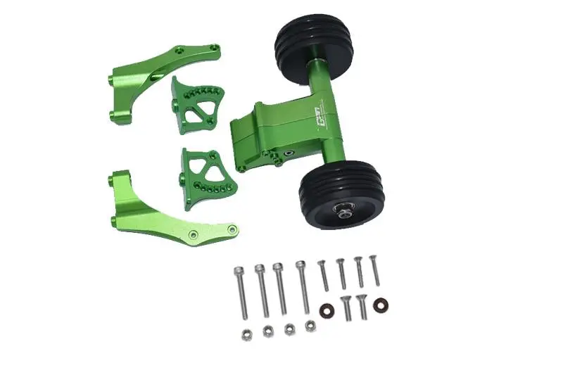 Aluminum Rear Wheelie With Wing Mount For Arrma 1:5 Kraton 8S Blx / Outcast 8S Blx / Kraton Exb Roller - 1 Set Green 1