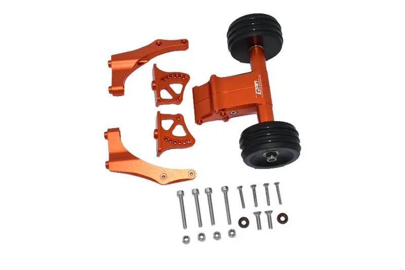 Aluminum Rear Wheelie With Wing Mount For Arrma 1:5 Kraton 8S Blx / Outcast 8S Blx / Kraton Exb Roller - 1 Set Orange 1