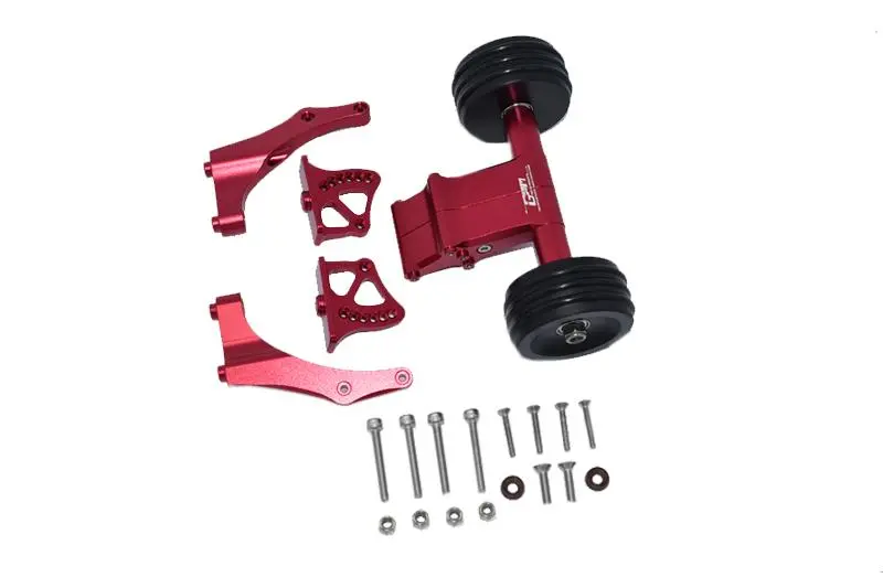 Aluminum Rear Wheelie With Wing Mount For Arrma 1:5 Kraton 8S Blx / Outcast 8S Blx / Kraton Exb Roller - 1 Set Red 1