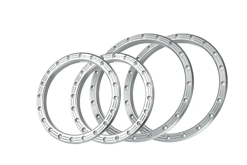 Aluminum Replacement Wheel Rings 2763-21 For Pro-Line 2763-03 Impulse Pro-Loc X Maxx Wheels (For 2 Wheels) - Silver 1