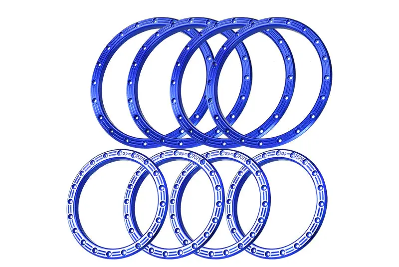 Aluminum Replacement Wheel Rings 2763-21 Full Set (4 Wheels) For Pro-Line 2763-03 Impulse Pro-Loc X Maxx Wheels - Blue 1