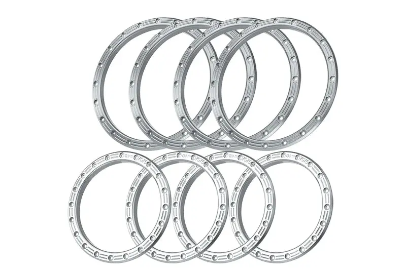 Aluminum Replacement Wheel Rings 2763-21 Full Set (4 Wheels) For Pro-Line 2763-03 Impulse Pro-Loc X Maxx Wheels - Silver 1