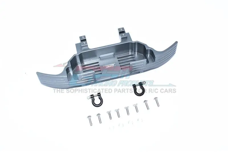 Aluminum Servo Forward Front Bumper + D-Rings For Traxxas Trx-6 Mercedes-Benz G63 (88096-4) - 15Pc Set Gray Silver 1