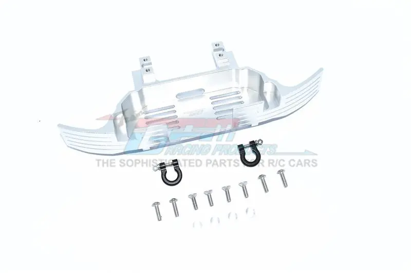 Aluminum Servo Forward Front Bumper + D-Rings For Traxxas Trx-6 Mercedes-Benz G63 (88096-4) - 15Pc Set Silver 1