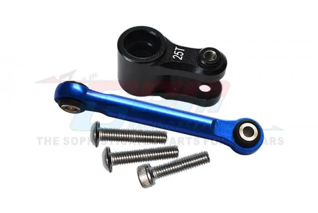 Aluminum Servo Horn 25T With Tie Rod For Traxxas 1:10 4Wd Maxx 89076-4 / 4Wd Maxx With Widemaxx 89086-4 / 1:8 4Wd Maxx Slash 6S 102076-4 Upgrades - Black 1