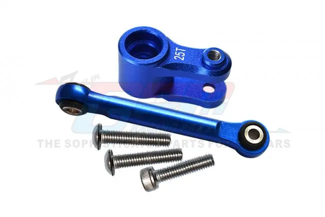 Aluminum Servo Horn 25T With Tie Rod For Traxxas 1:10 4Wd Maxx 89076-4 / 4Wd Maxx With Widemaxx 89086-4 / 1:8 4Wd Maxx Slash 6S 102076-4 Upgrades - Blue 1