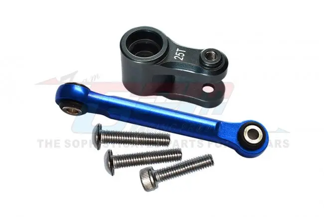 Aluminum Servo Horn 25T With Tie Rod For Traxxas 1:10 4Wd Maxx 89076-4 / 4Wd Maxx With Widemaxx 89086-4 / 1:8 4Wd Maxx Slash 6S 102076-4 Upgrades - Gray Silver 1
