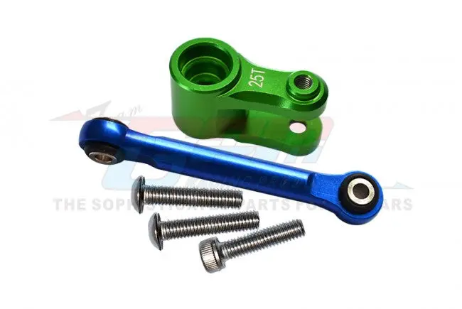 Aluminum Servo Horn 25T With Tie Rod For Traxxas 1:10 4Wd Maxx 89076-4 / 4Wd Maxx With Widemaxx 89086-4 / 1:8 4Wd Maxx Slash 6S 102076-4 Upgrades - Green 1