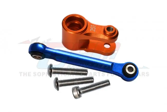 Aluminum Servo Horn 25T With Tie Rod For Traxxas 1:10 4Wd Maxx 89076-4 / 4Wd Maxx With Widemaxx 89086-4 / 1:8 4Wd Maxx Slash 6S 102076-4 Upgrades - Orange 1