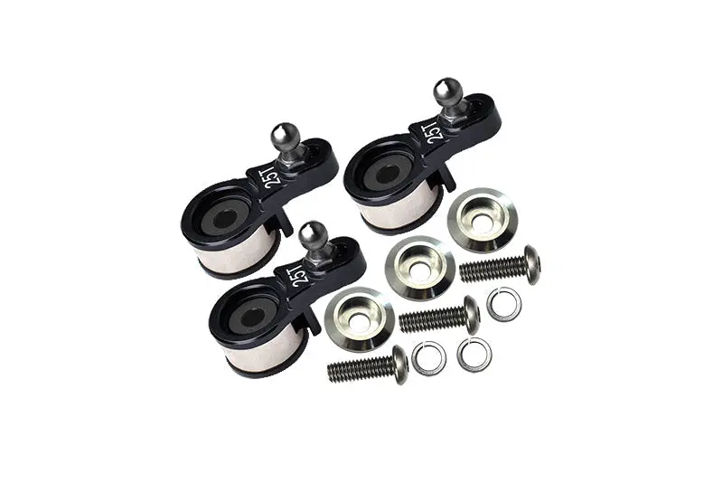Aluminum Servo Horn With Built-In Spring 3 Sets (For Locking Diff) For Traxxas 1:10 Trx4 Defender Trail Crawler 82056-4 / Trx6 Mercedes-Benz G-63 Mag 6X6 88096-4 Upgrades - Black 1