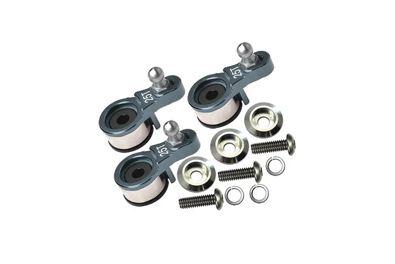 Aluminum Servo Horn With Built-In Spring 3 Sets (For Locking Diff) For Traxxas 1:10 Trx4 Defender Trail Crawler 82056-4 / Trx6 Mercedes-Benz G-63 Mag 6X6 88096-4 Upgrades - Gray Silver 1