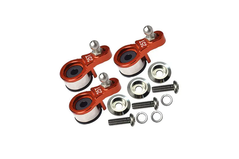 Aluminum Servo Horn With Built-In Spring 3 Sets (For Locking Diff) For Traxxas 1:10 Trx4 Defender Trail Crawler 82056-4 / Trx6 Mercedes-Benz G-63 Mag 6X6 88096-4 Upgrades - Orange 1